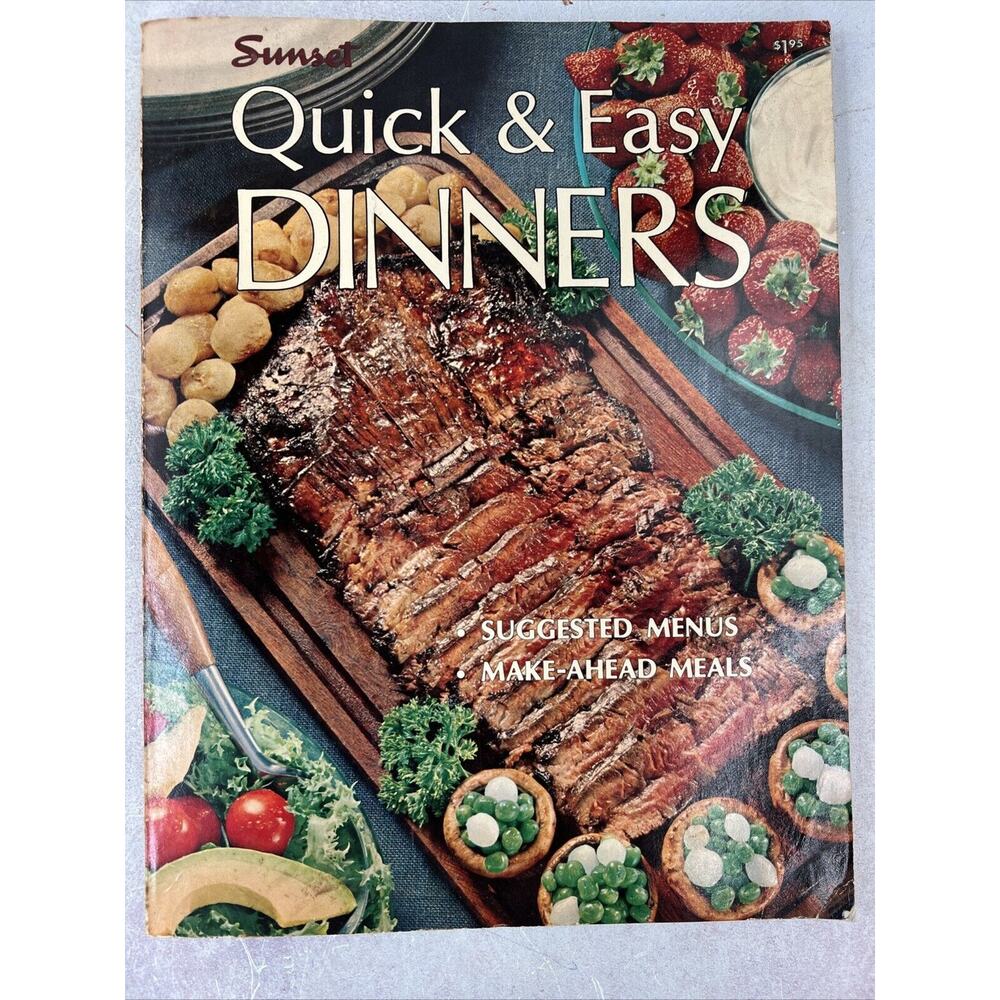 Vtg 1966 SUNSET QUICK & EASY DINNERS COOKBOOK - Paperback - 1st Edition 1st Prin